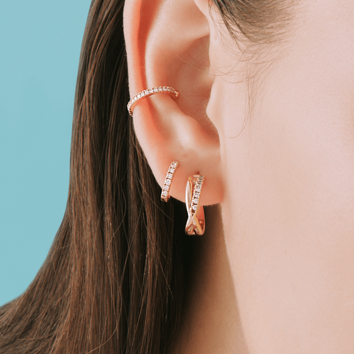 Dainty Ear Cuff No Piercing Double Band Ear Cuff Huggie -  Israel