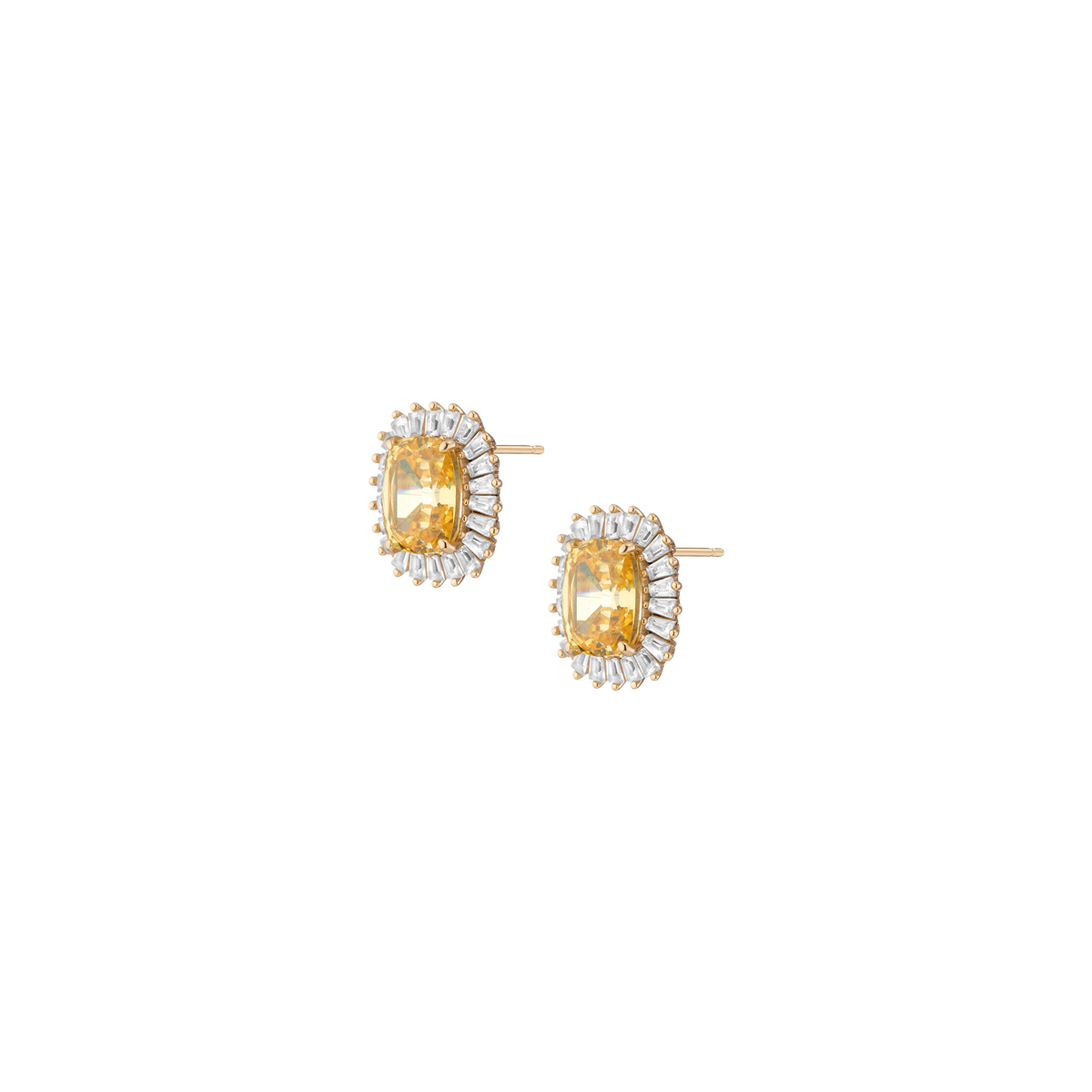 Lab Grown Yellow Canary Alexandra Earrings Yellow Gold Vermeil 