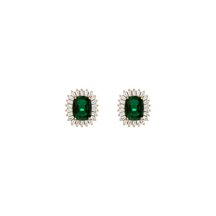 Lab Grown Green Emerald Alexandra Earrings