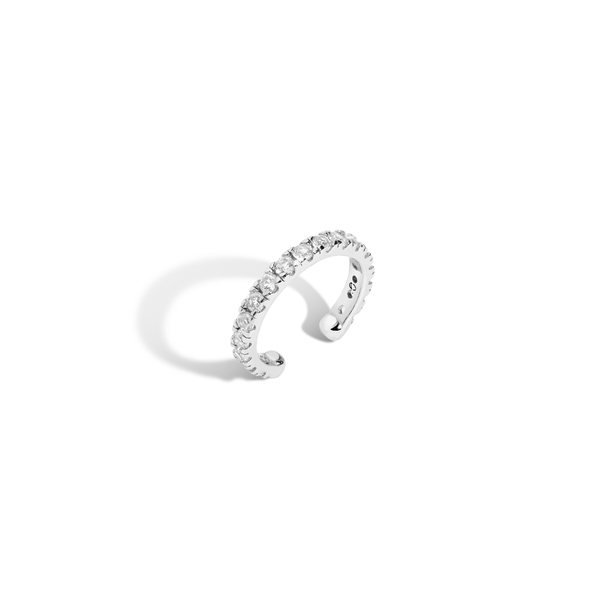 Lab Grown White Sapphire Ear Cuff Vermeil White Gold