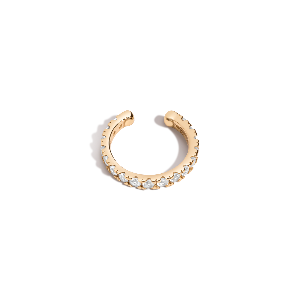 Lab Grown White Sapphire Ear Cuff Vermeil Yellow Gold First