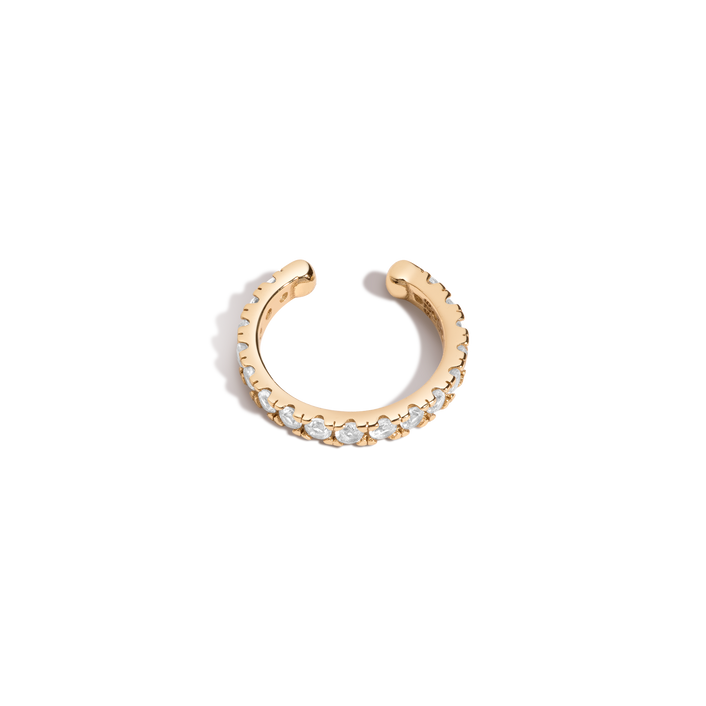 Lab Grown White Sapphire Ear Cuff Vermeil Yellow Gold First