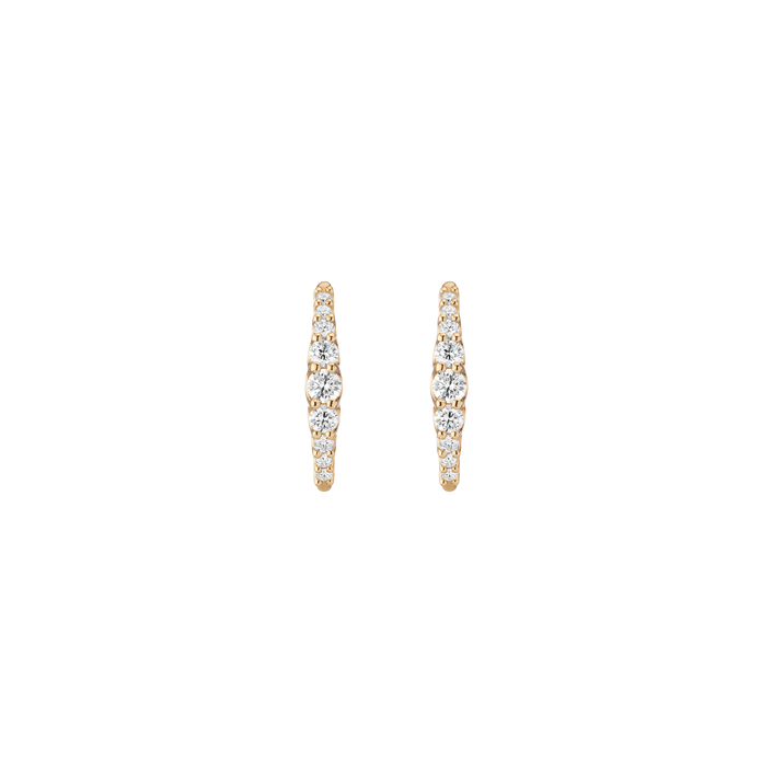 Lab Grown Diamond Eternity Stud Earrings 14k Yellow Gold Pair First