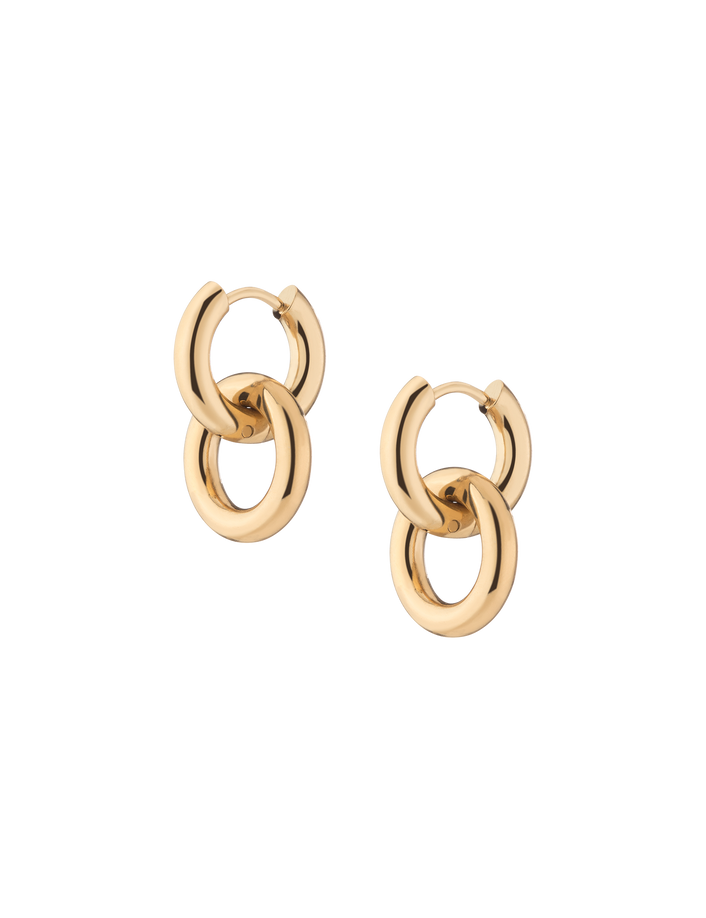 Bold Connection Earrings Stainless Steel Yellow Gold First