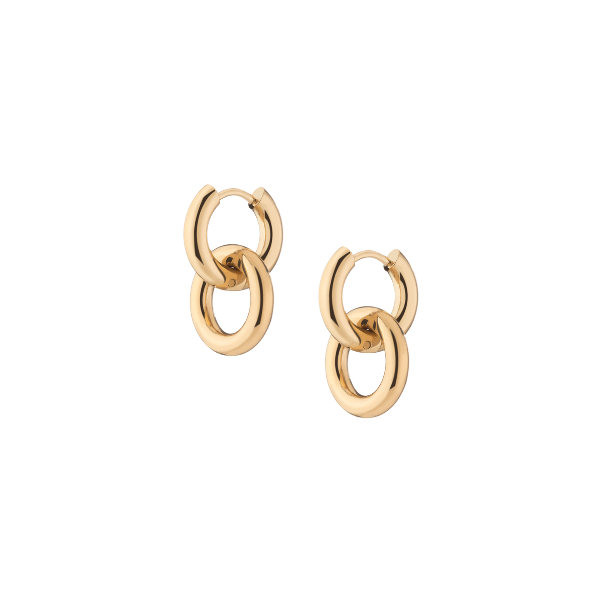Bold Connection Earrings Stainless Steel Yellow Gold First