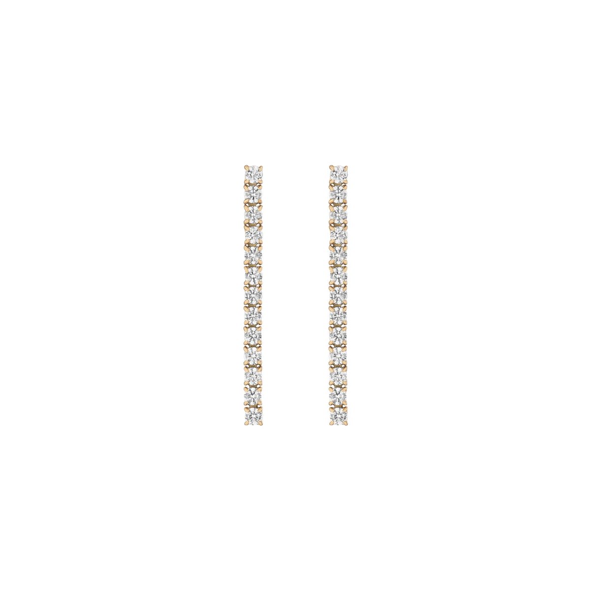Unbreakable Lab Grown White Sapphire Tennis Earrings Stainless Steel Yellow Gold First