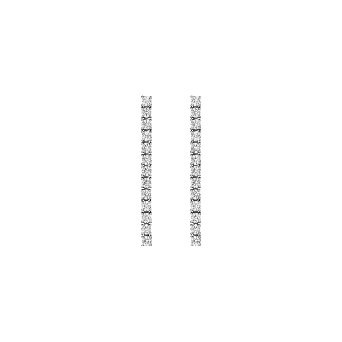 Unbreakable Lab Grown White Sapphire Tennis Earrings Stainless Steel White Gold First