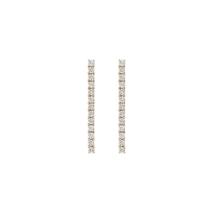 Unbreakable Lab Grown White Sapphire Tennis Earrings Stainless Steel Yellow Gold First