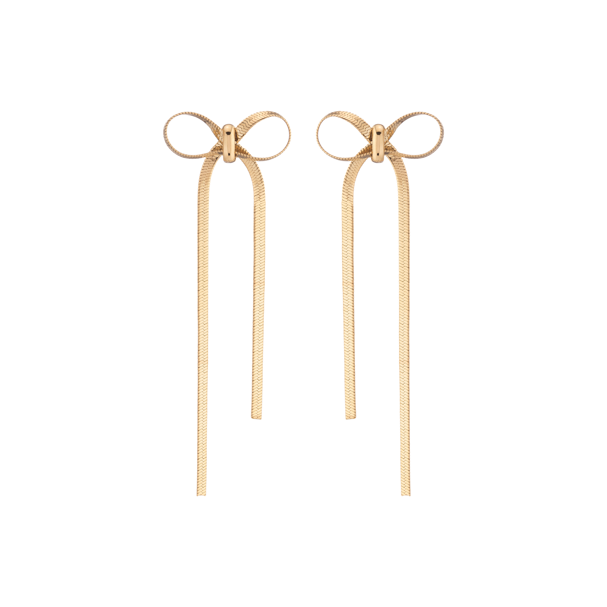 Mini Herringbone Bow Earrings