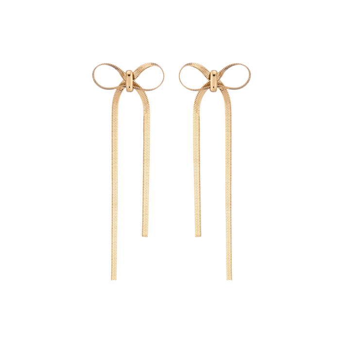Mini Herringbone Bow Earrings