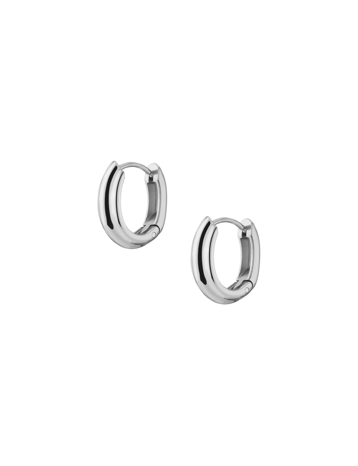 Mini Tidal Hoop Earrings Stainless Steel White Gold First