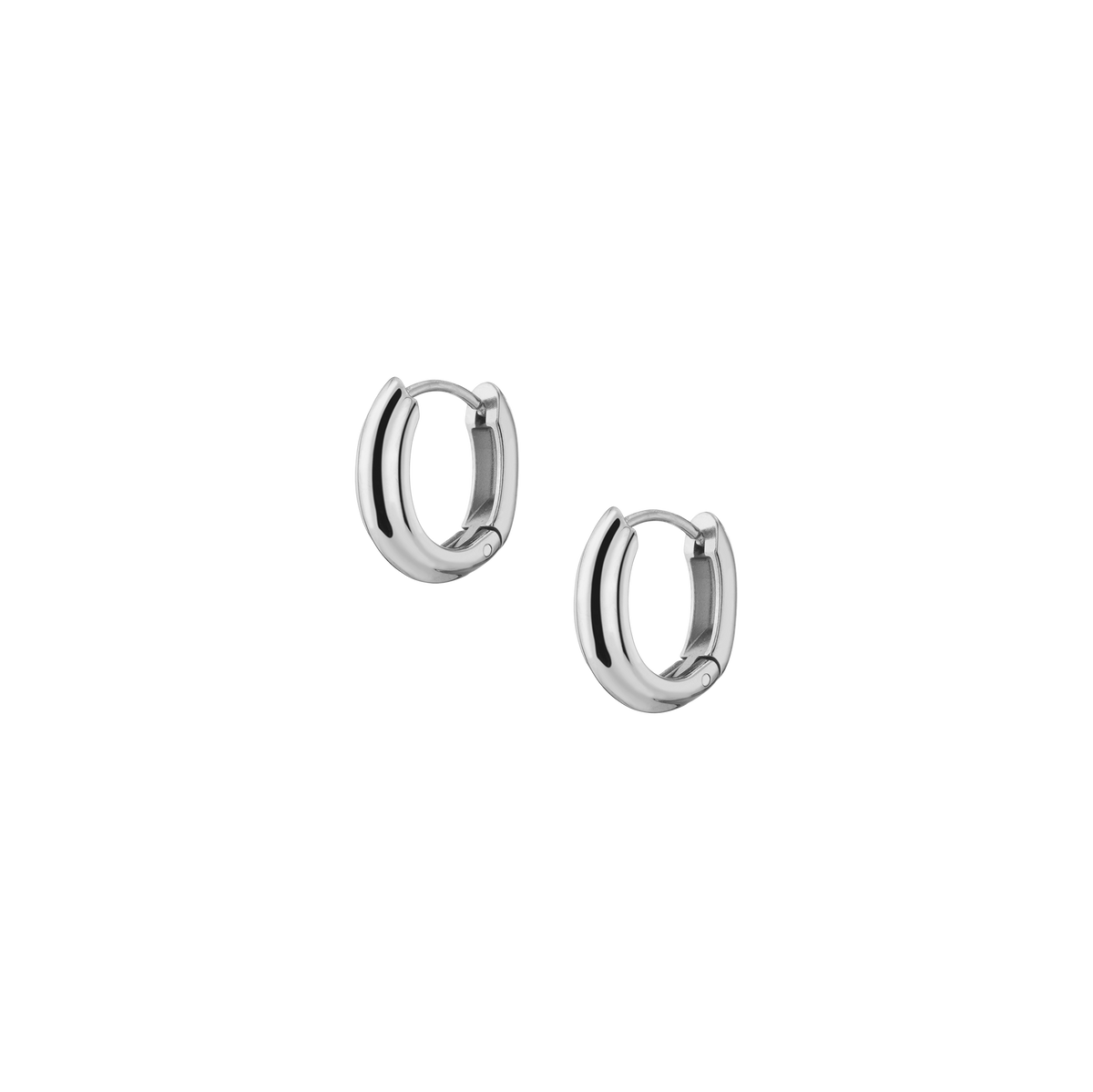 Mini Tidal Hoop Earrings Stainless Steel White Gold First