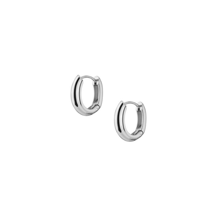 Mini Tidal Hoop Earrings Stainless Steel White Gold First