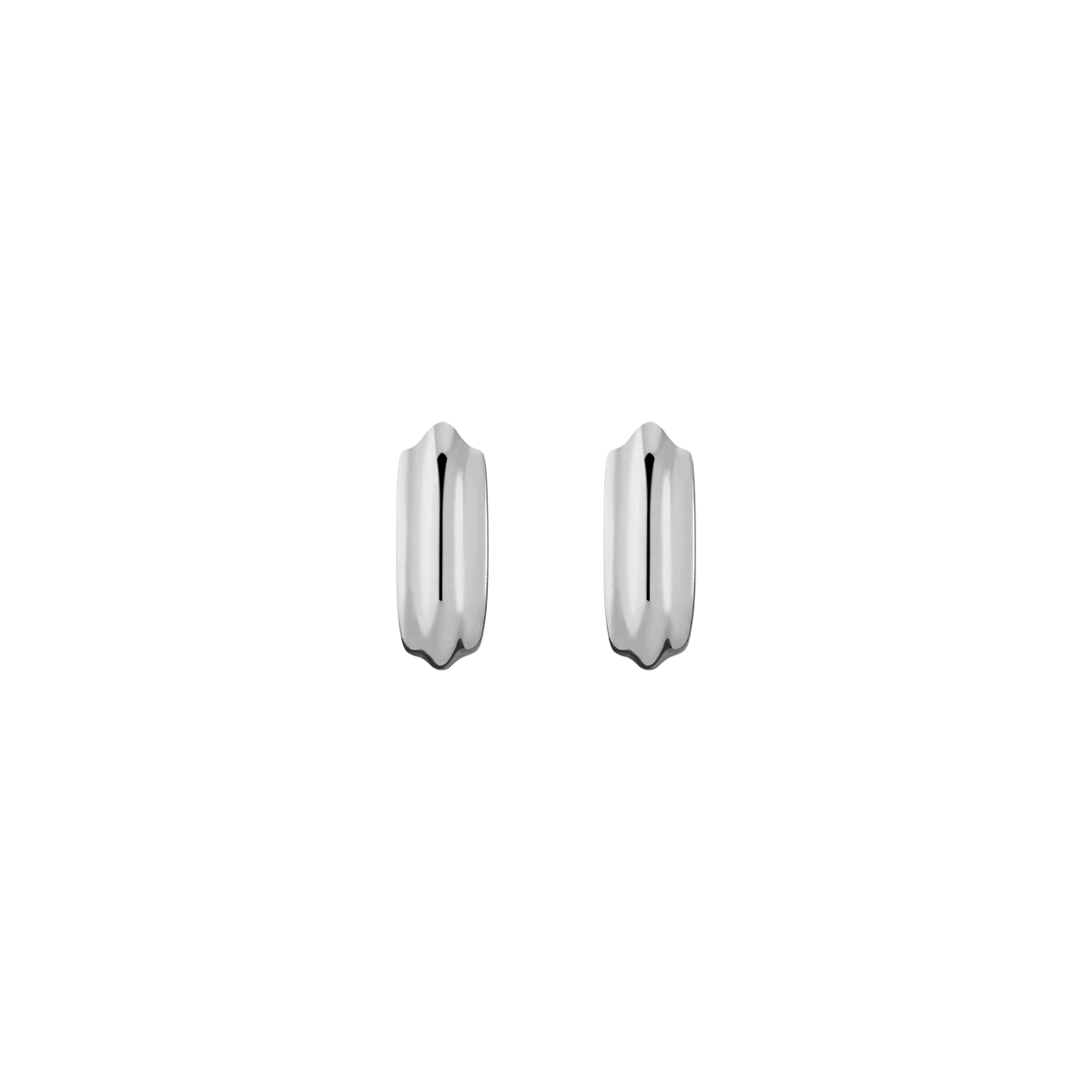 Mini Tidal Hoop Earrings Stainless Steel White Gold
