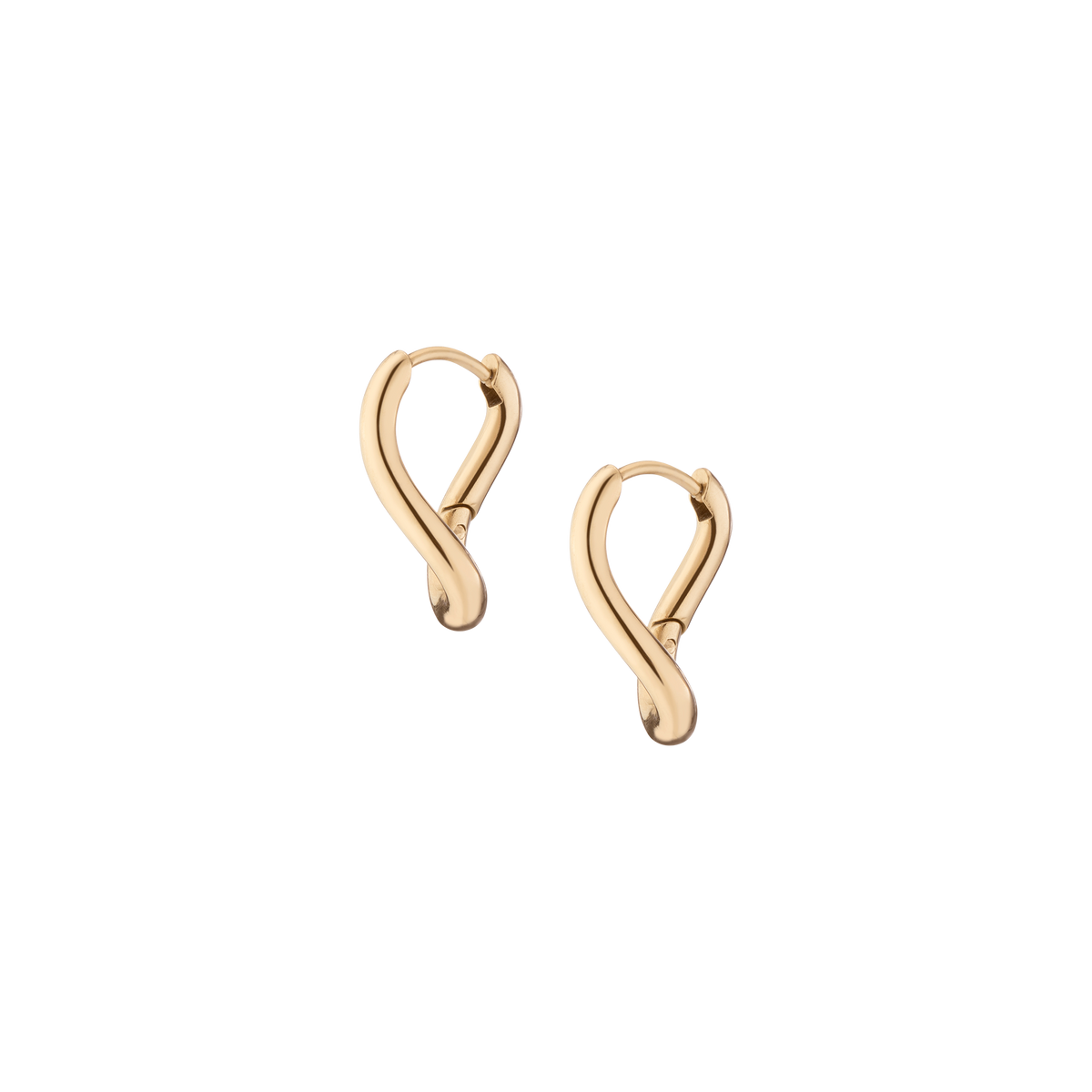 Curve Hoop Earrings Stainless Steel Yellow Gold 