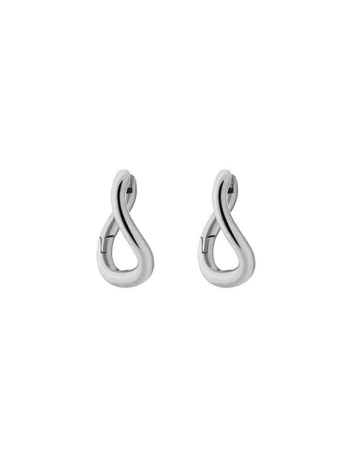 Curve Hoop Earrings Stainless Steel White Gold First 