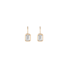 Emerald Lab Grown White Sapphire Bezel Drop Earrings