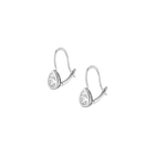 Pear Lab Grown White Sapphire Bezel Drop Earrings
