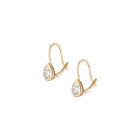 Pear Lab Grown White Sapphire Bezel Drop Earrings