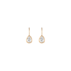 Pear Lab Grown White Sapphire Bezel Drop Earrings