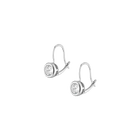 Round Lab Grown White Sapphire Bezel Drop Earrings