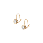 Round Lab Grown Diamond Bezel Drop Earrings