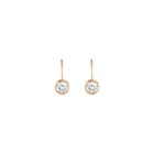 Round Lab Grown Diamond Bezel Drop Earrings