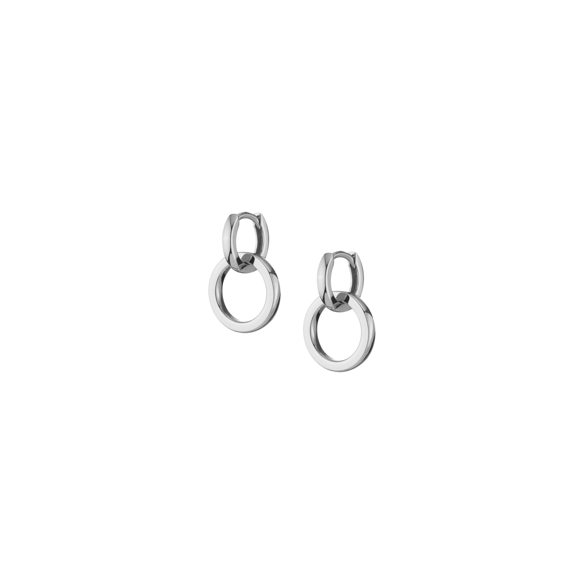 Connection Interlock Earrings Vermeil White Mini Top White Small Bottom