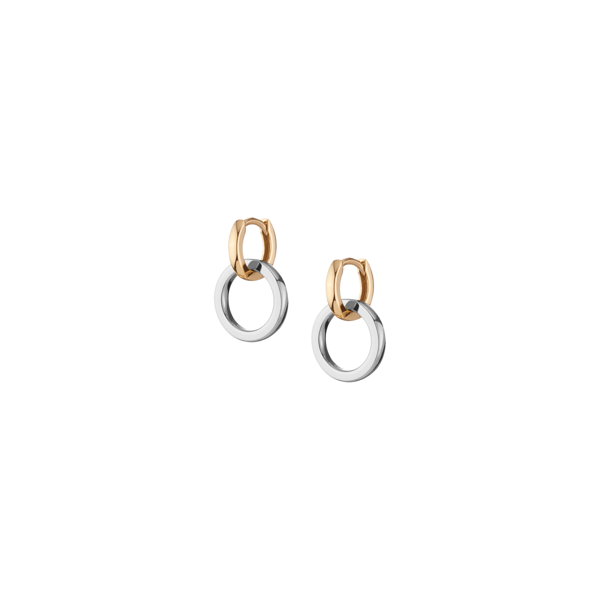 Connection Interlock Earrings Vermeil Yellow Mini Top White Small Bottom