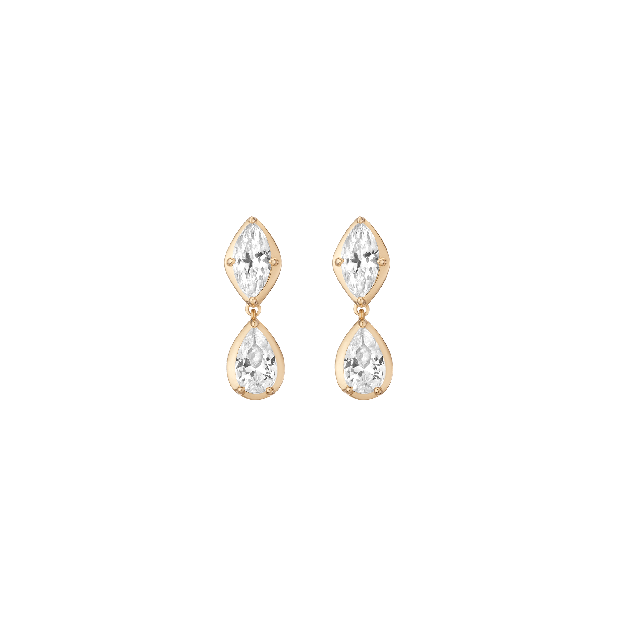 Georgian Toi et Moi Drop Earrings