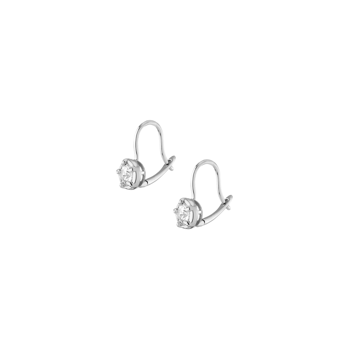 Lab Grown Diamond Georgian Drop Earrings 14k White Gold 