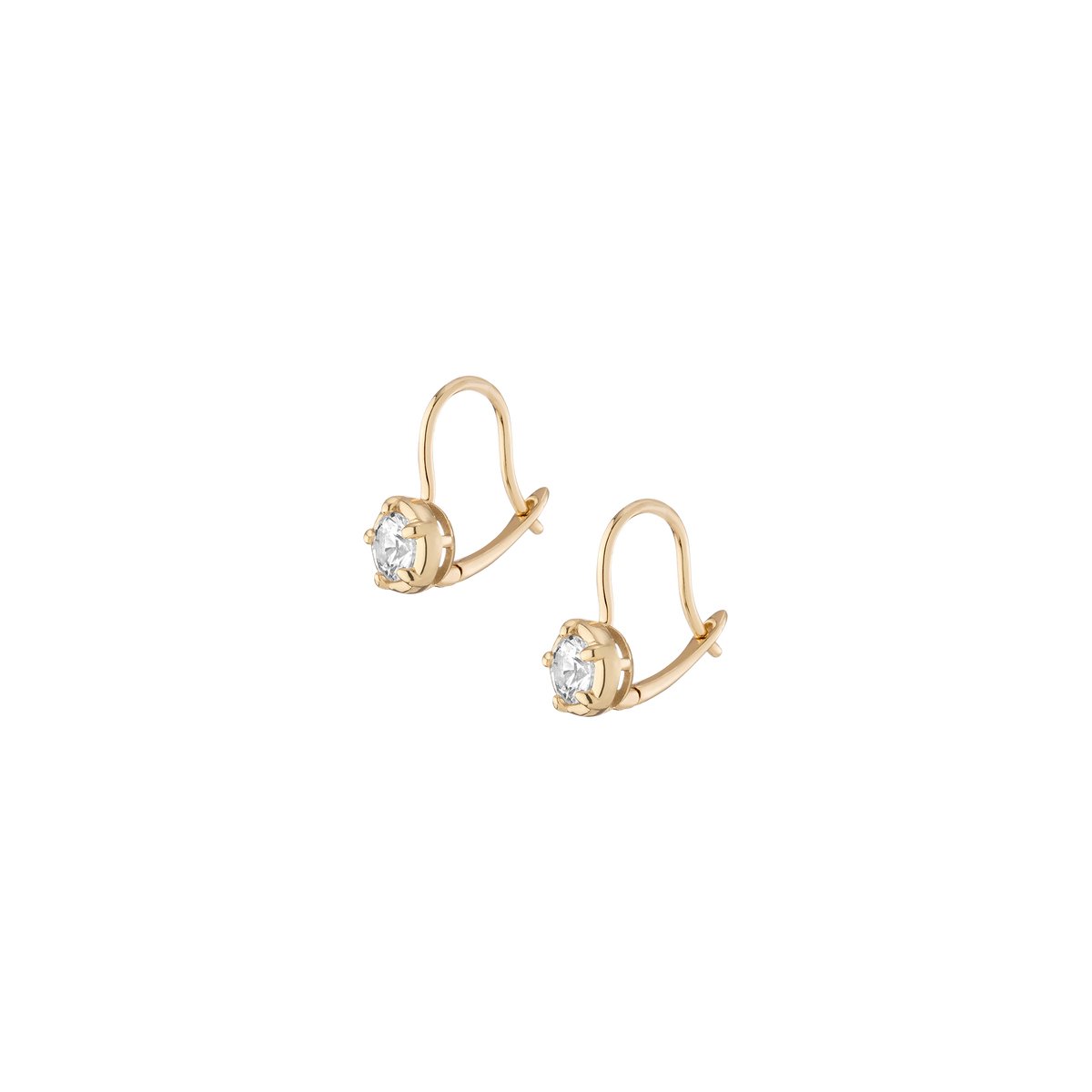 Lab Grown Diamond Georgian Drop Earrings 14k Yellow Gold 