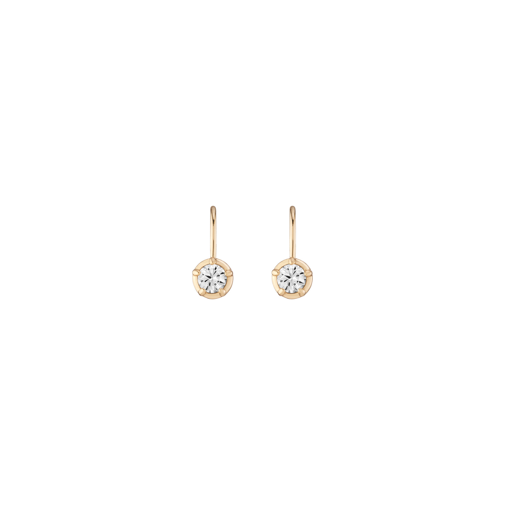 Lab Grown White Sapphire Georgian Drop Earrings
