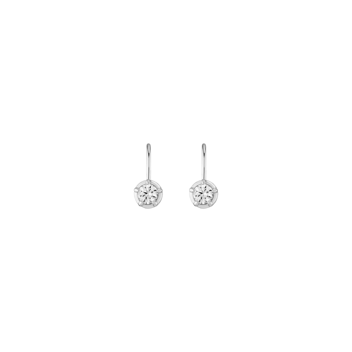 Lab Grown White Sapphire Georgian Drop Earrings Vermeil White Gold First