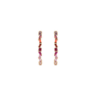 Pink Ombré Mixed Shape Hoop Earrings