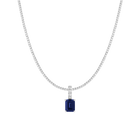 7ct Emerald Tennis Charm Necklace Set