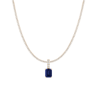 7ct Emerald Tennis Charm Necklace Set