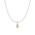 7ct Emerald Tennis Charm Necklace Set