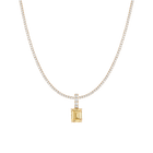 7ct Emerald Tennis Charm Necklace Set