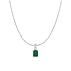 7ct Emerald Tennis Charm Necklace Set