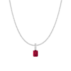 7ct Emerald Tennis Charm Necklace Set