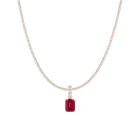 7ct Emerald Tennis Charm Necklace Set