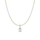 7ct Emerald Tennis Charm Necklace Set