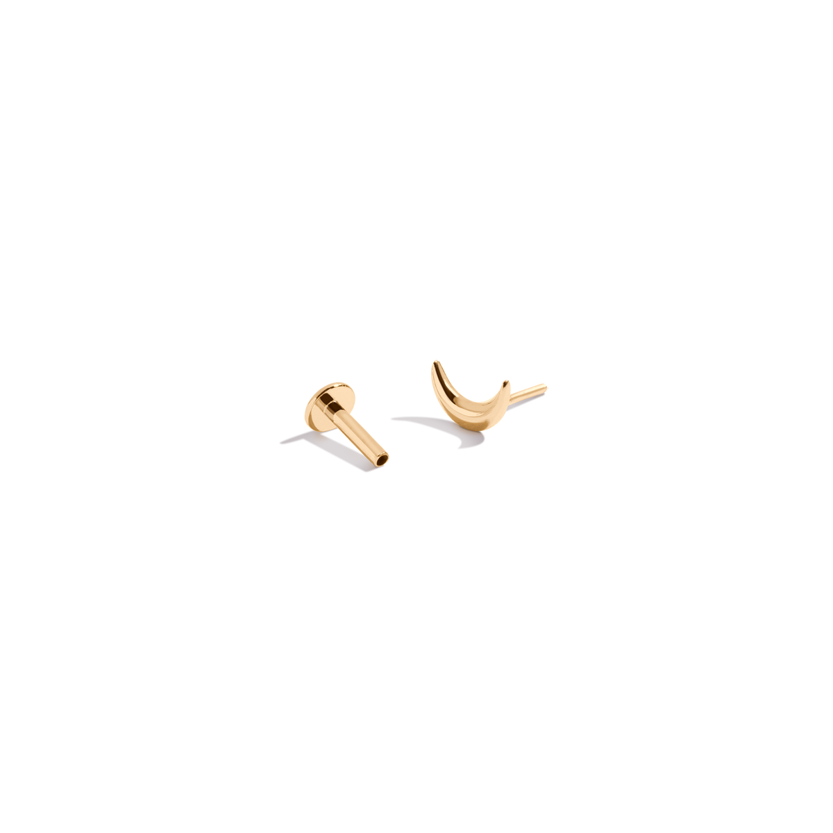 Lab Grown White Sapphire Wildflower Stud Earrings Vermeil Yellow Gold Pair Single Flatback