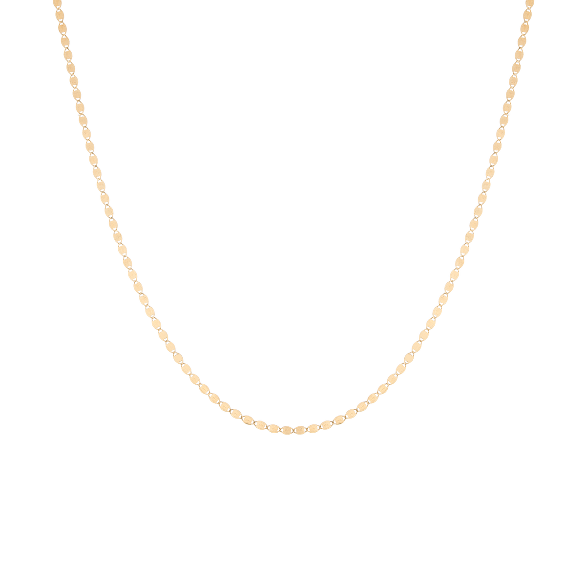 Flat Valentino Chain Necklace 14k Yellow Gold 16in 18in First