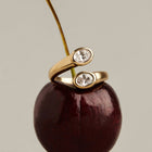 Lab Grown White Sapphire Twin Ellipse Ring