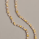 Lab Grown White Sapphire and Canary Mixed Shape Tennis Bracelet