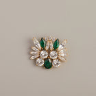 Lab Grown Green Emerald Teardrop Brooch