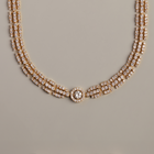 Lab Grown White Sapphire Three Layered Tennis Necklace