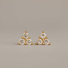 Lab Grown White Sapphire Trinity Stud Earrings